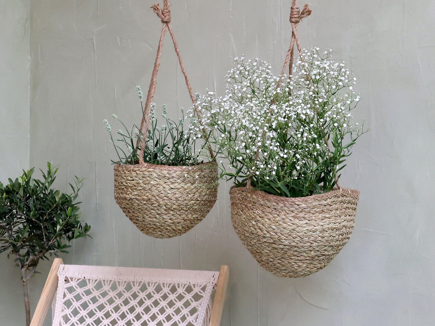 Hanging Wicker Basket D30cm - Generosa Home & Living