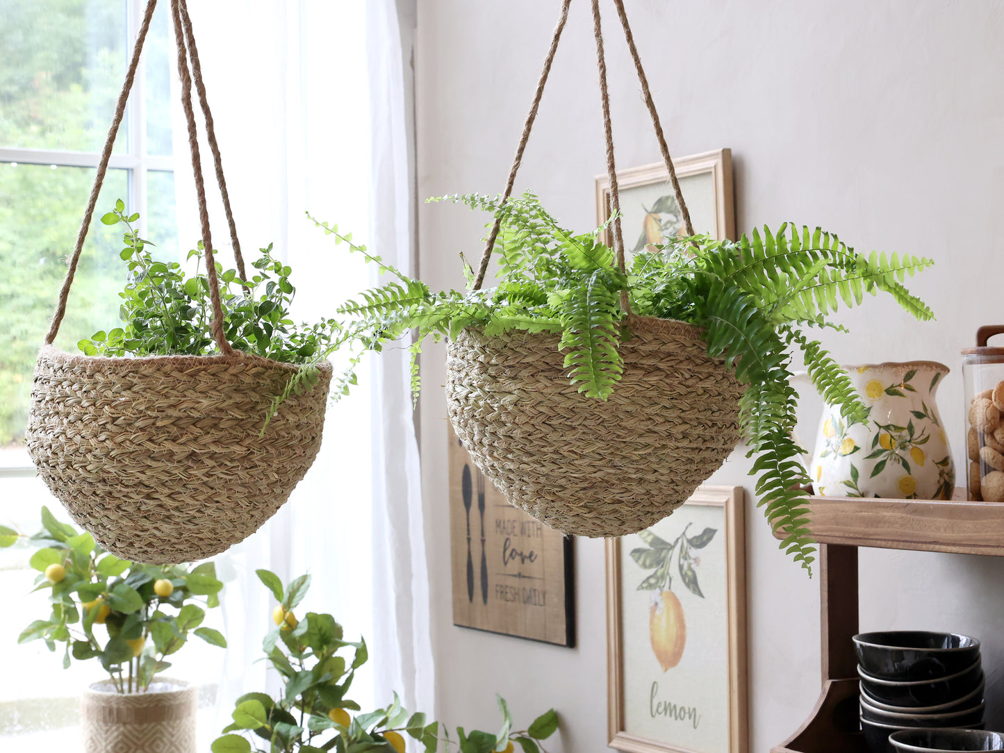 Hanging Wicker Basket  D27cm