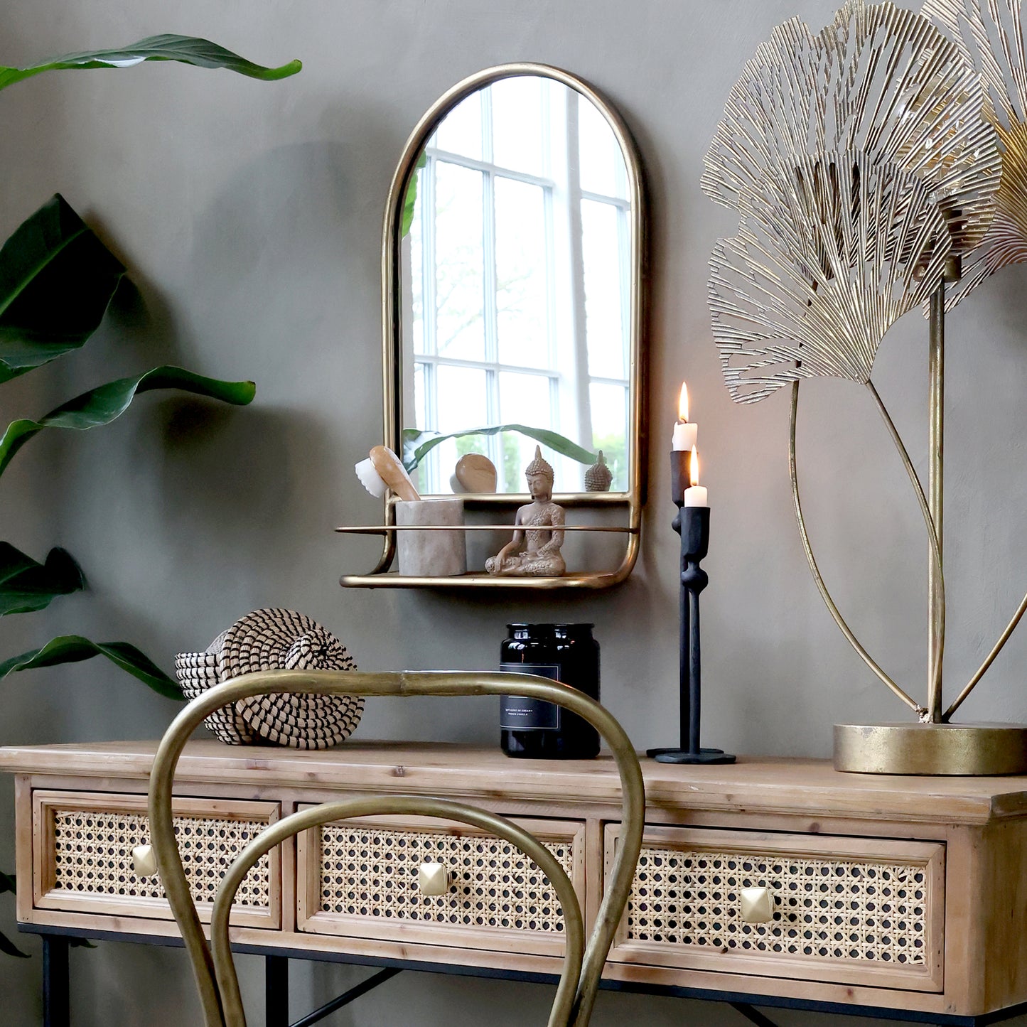 Mirror with Shelf - Generosa Home & Living