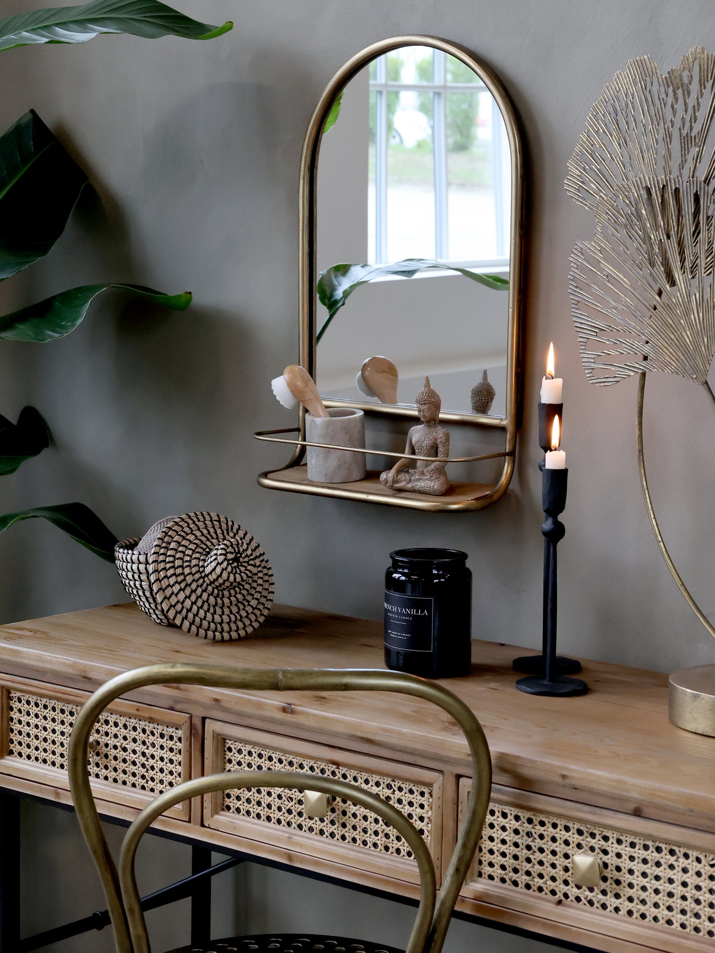 Mirror with Shelf - Generosa Home & Living