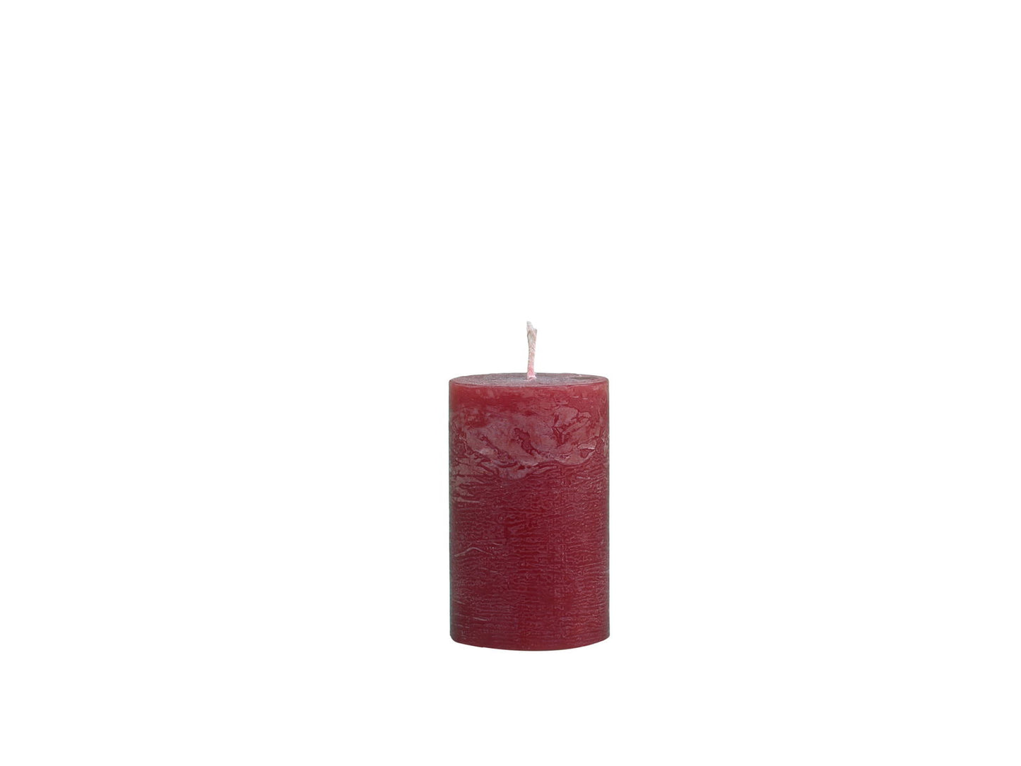 2 x Macon Rustic Pillar Candle- Red H8cm - Generosa Home & Living - -