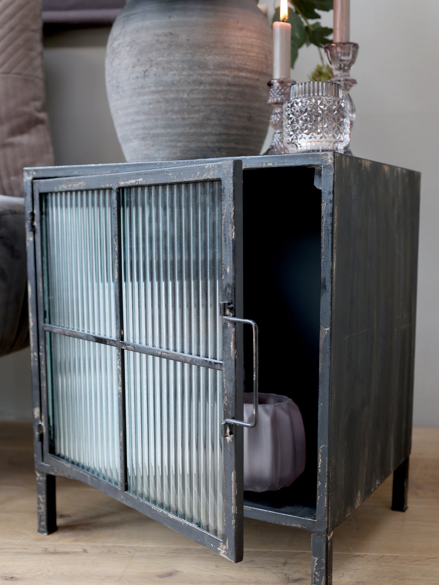 Chest with Fluted Glass Door