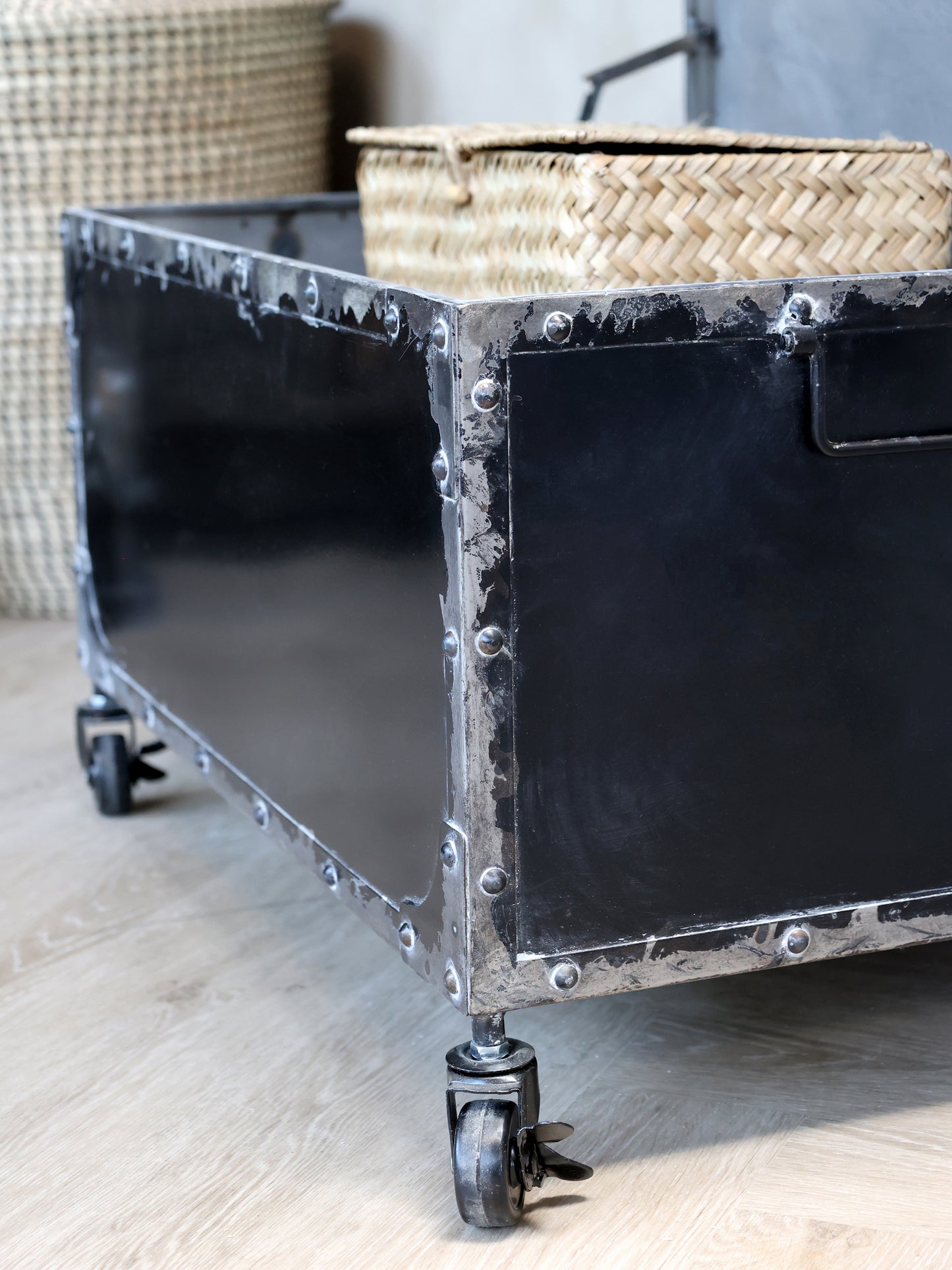 Factory Trunk on Wheels - Generosa Home & Living