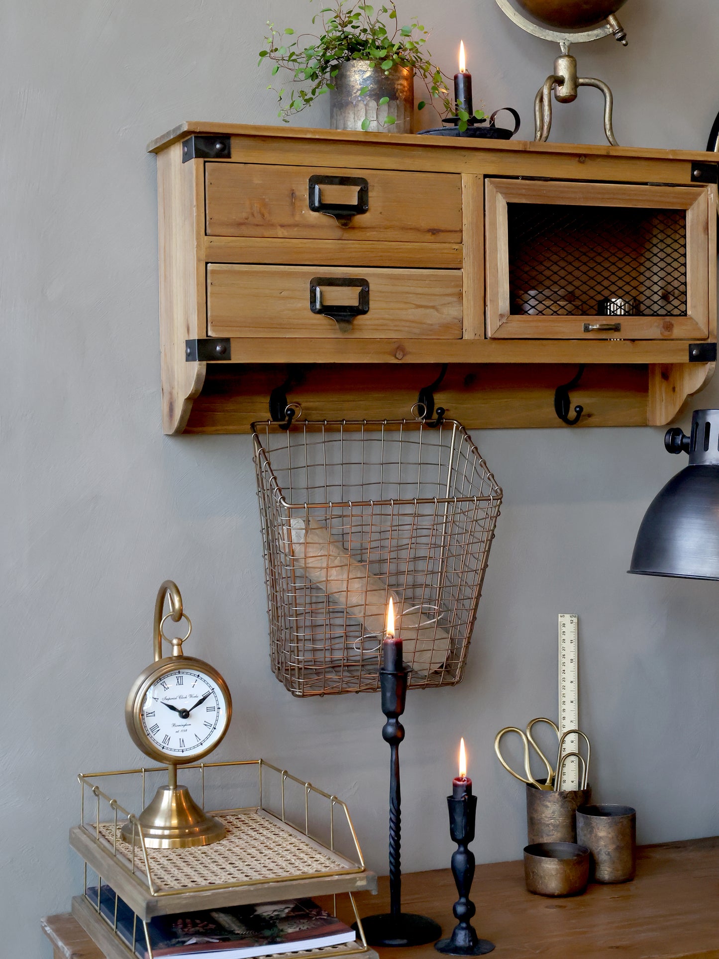 Shelf with 2 drawers & 3 Hooks