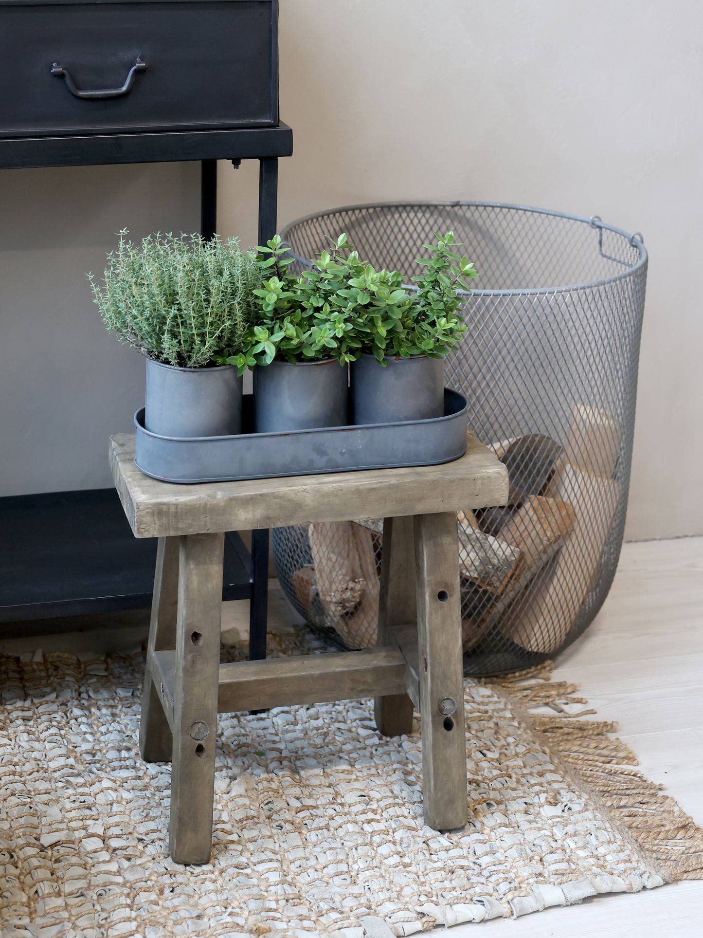 Rustic Pine Stool - Generosa Home & Living