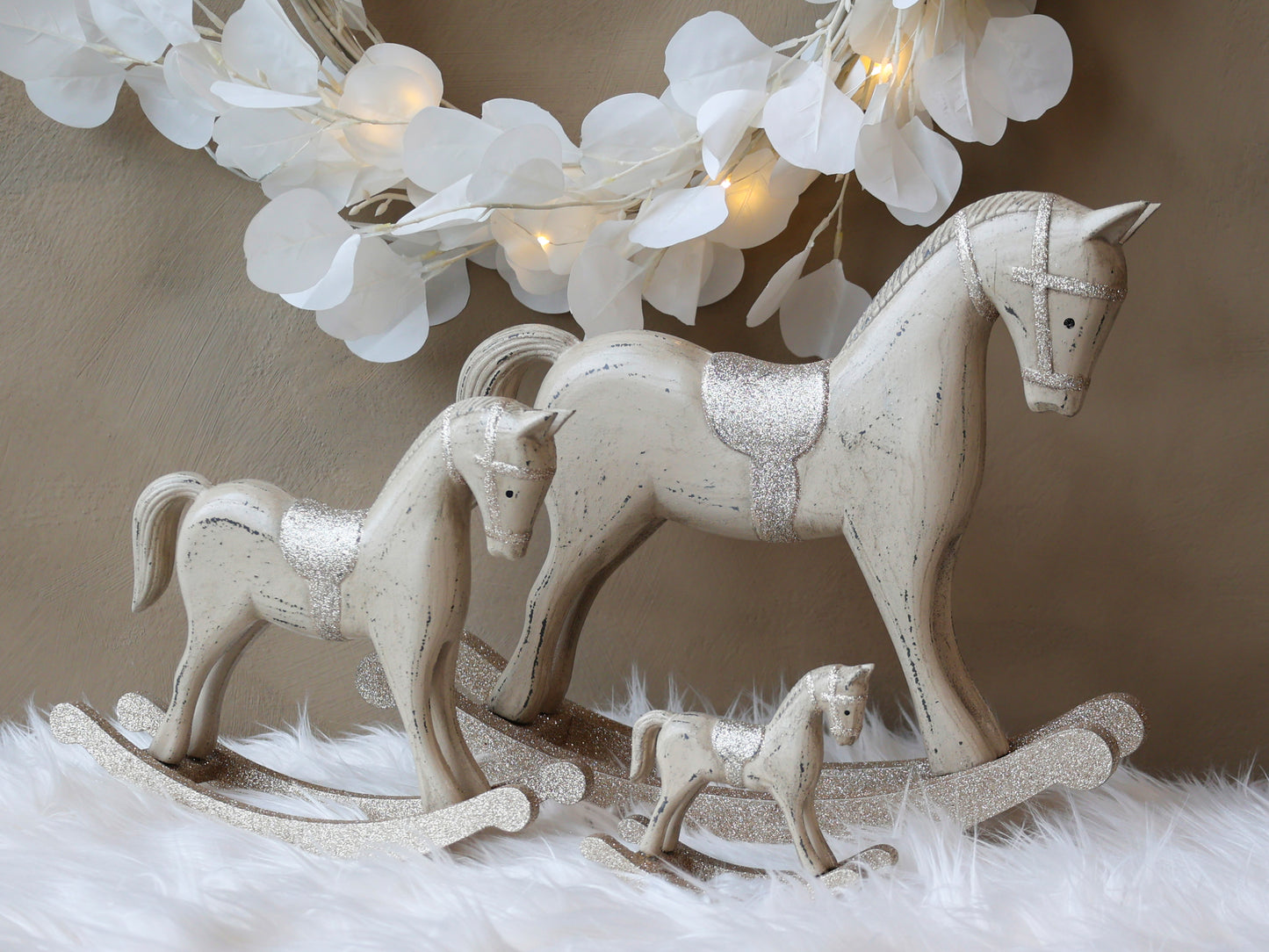 Rocking Horse with Glitter H23cm