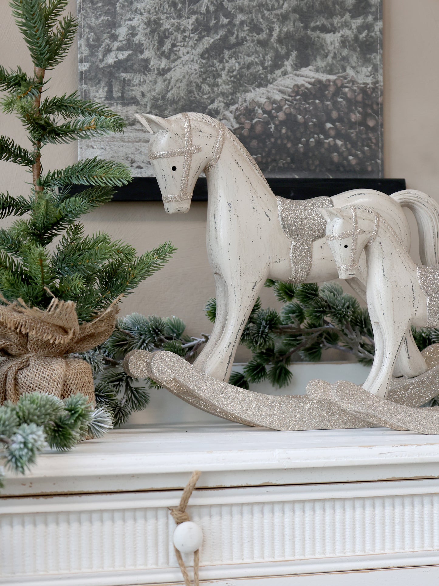 Rocking Horse with Glitter H30cm - Generosa Home & Living