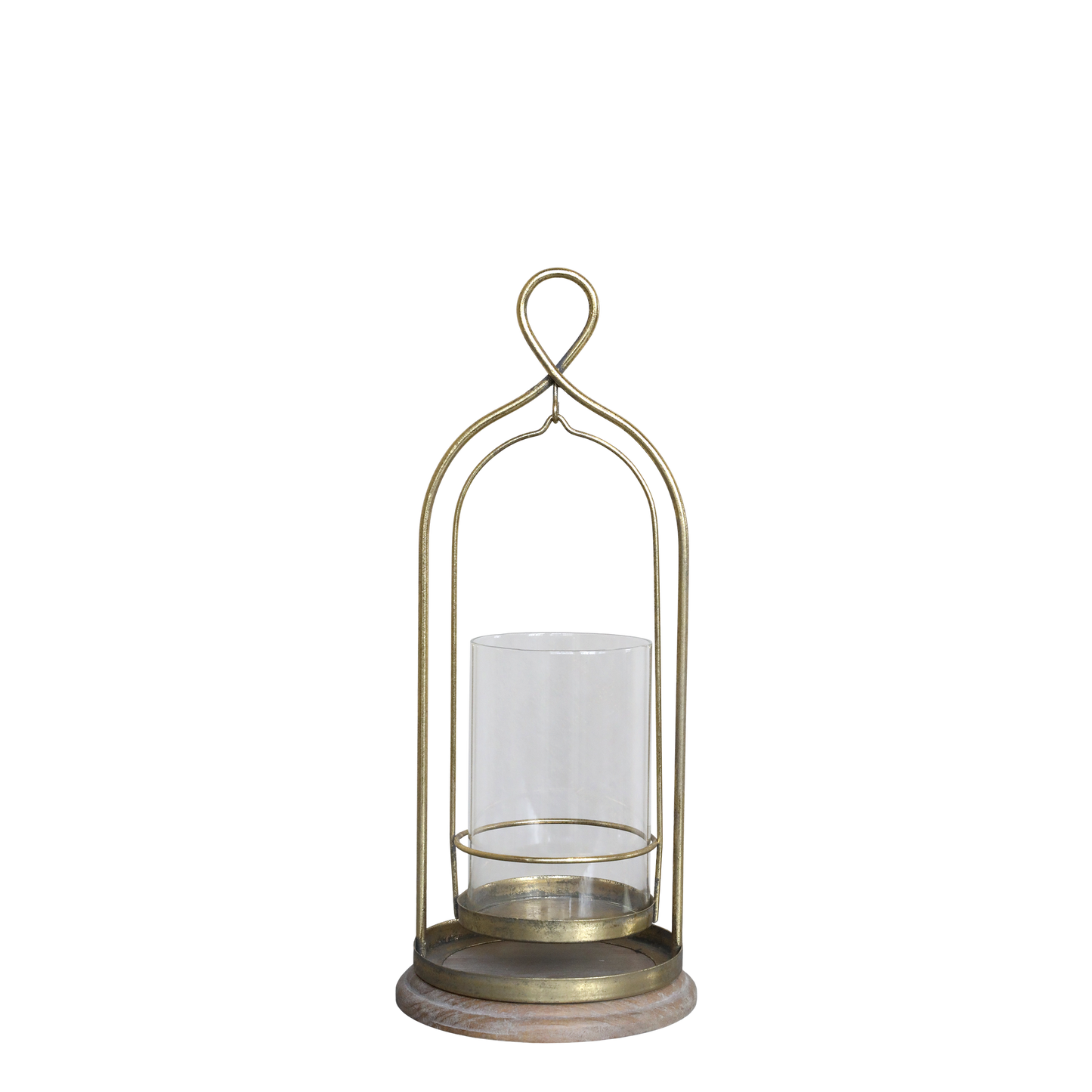 Decorative lantern with glass container on a white background