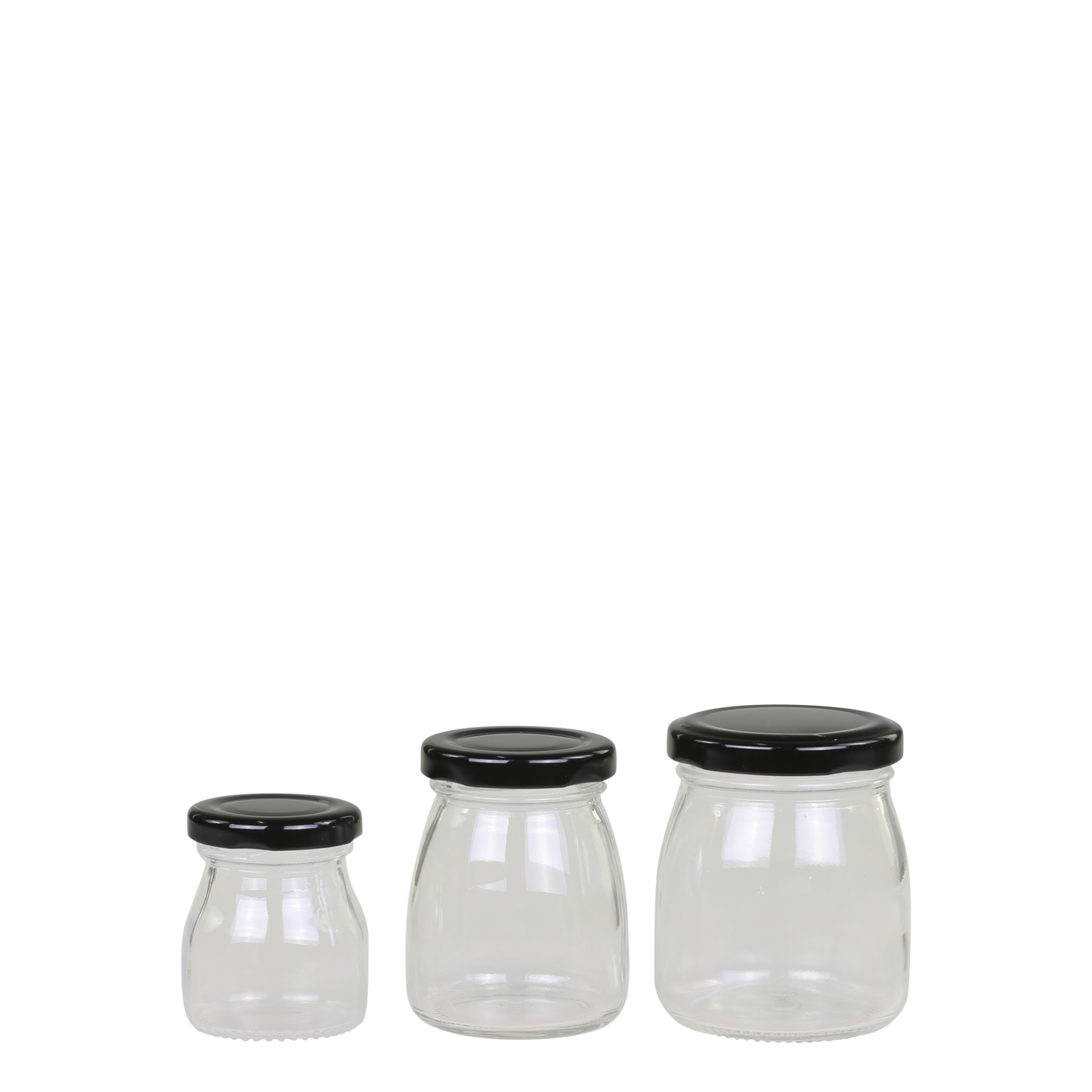 Storage jar w. black lid set of 3 - Generosa Home & Living