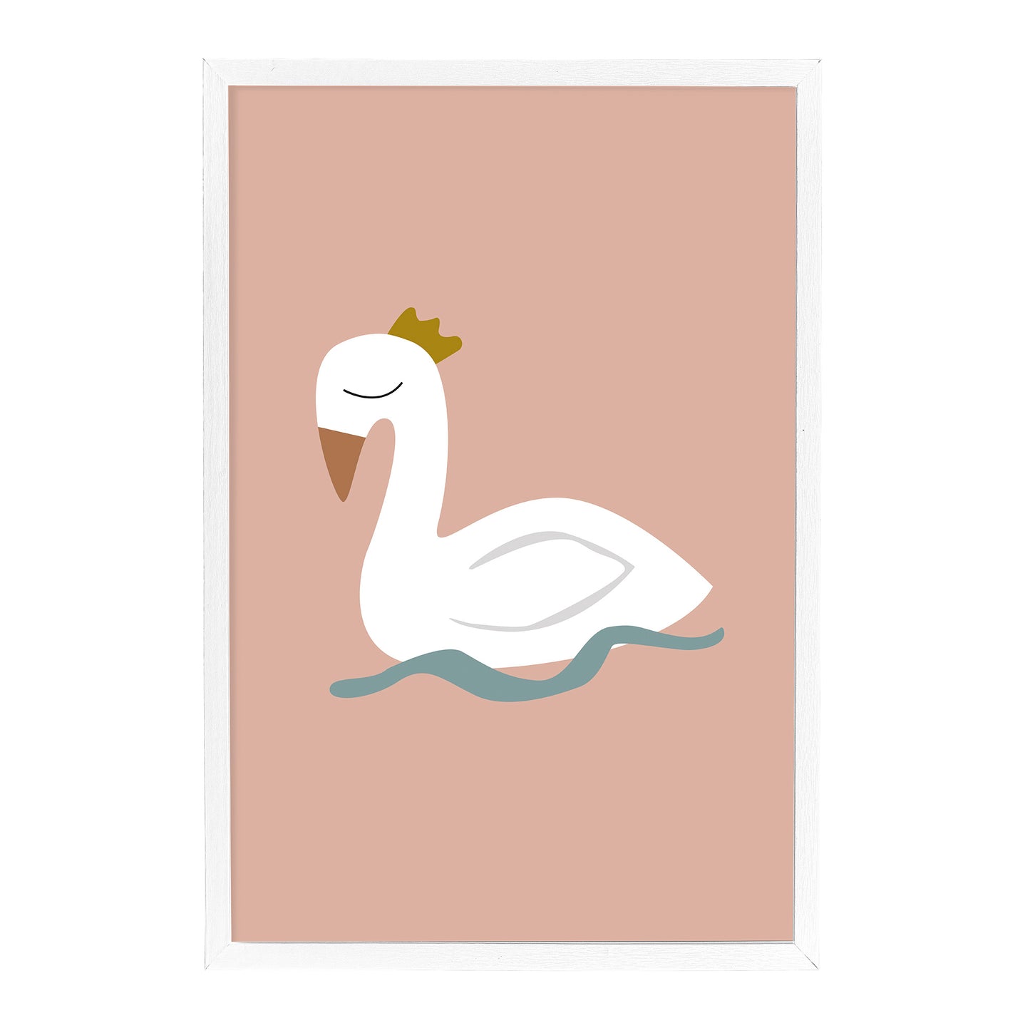 Swan Illustration with White Frame - Generosa Home & Living