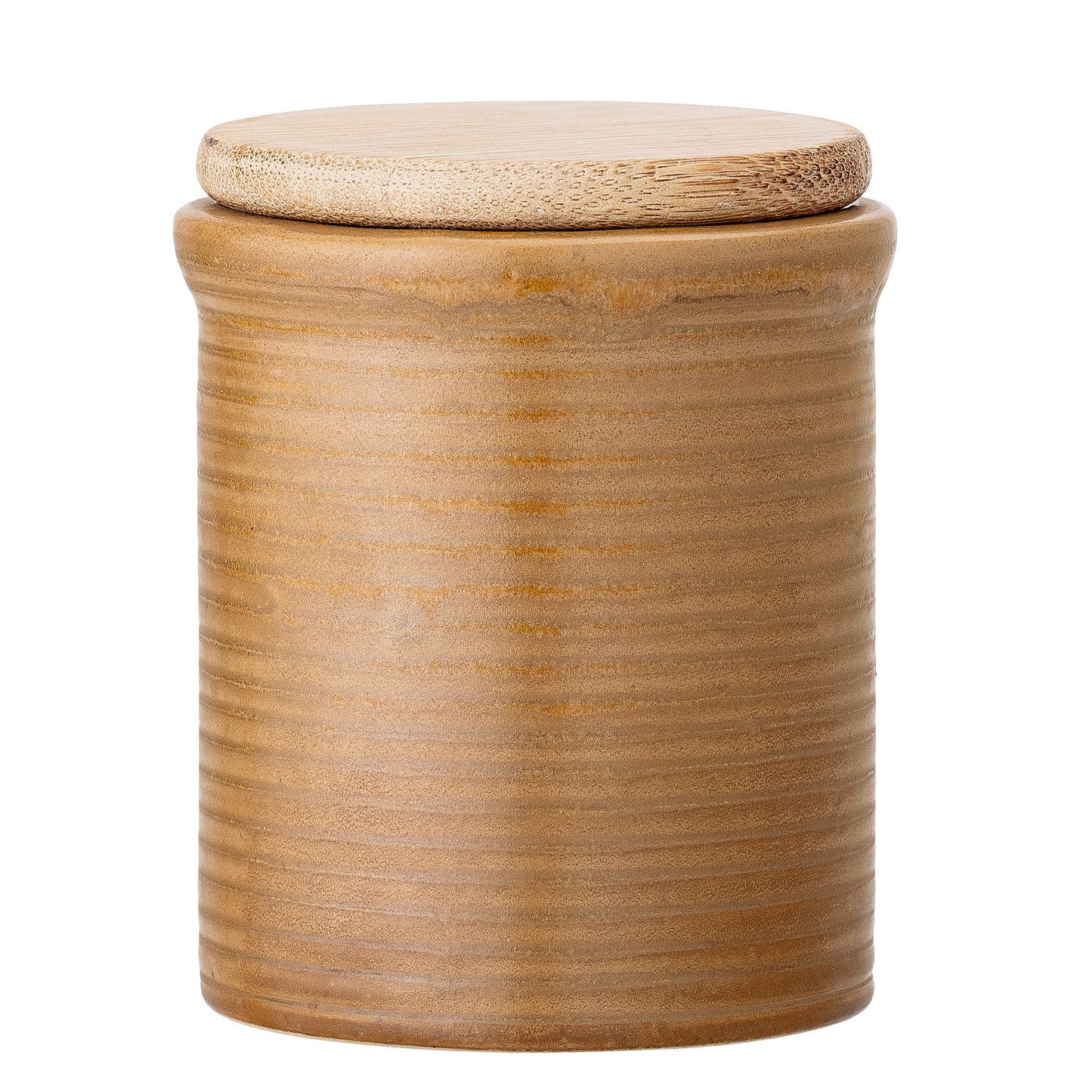 Nenia Jar w/Lid, Brown, Stoneware - Generosa Home & Living