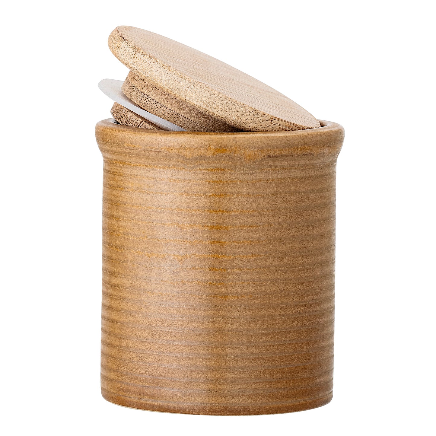 Nenia Jar w/Lid, Brown, Stoneware - Generosa Home & Living