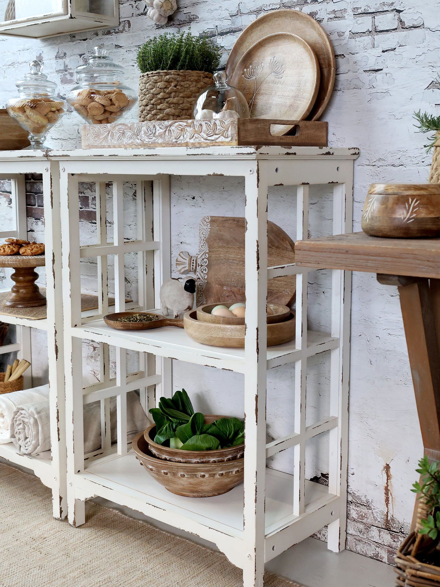 Antique Cream Shelving Unit - Generosa Home & Living -  -
