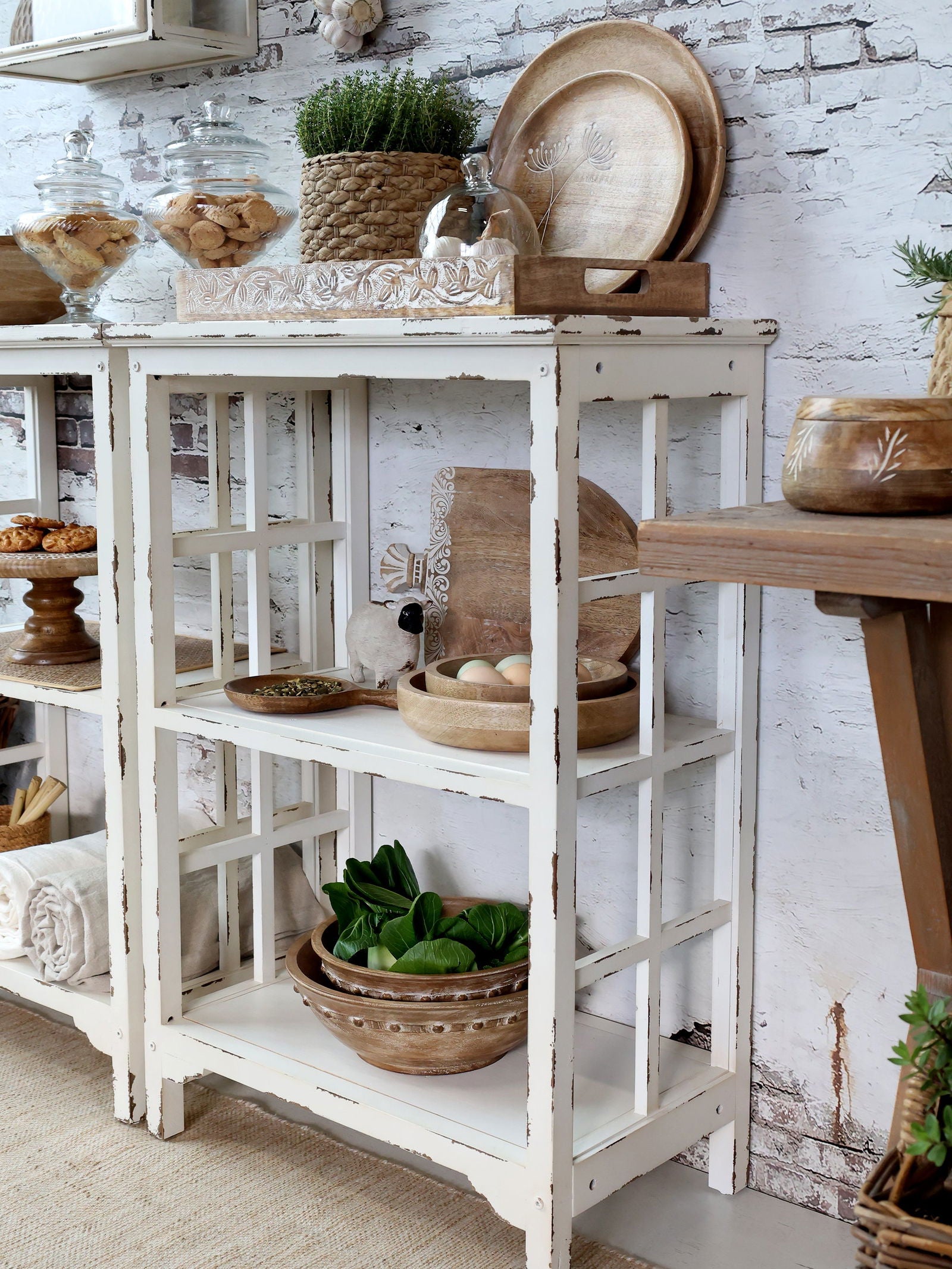 Antique Cream Shelving Unit - Generosa Home & Living -  -