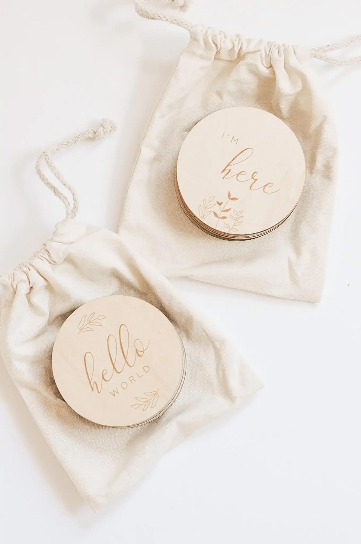 Baby Monthly Milestone Wooden Cards/Discs - Generosa Home & Living - -