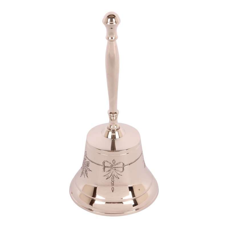 Brass Handbell with Ribbon/bow etching - Generosa Home & Living - -