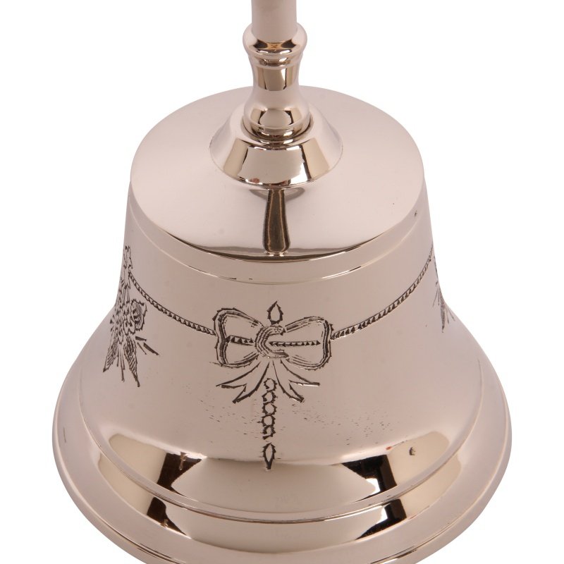 Brass Handbell with Ribbon/bow etching - Generosa Home & Living - -