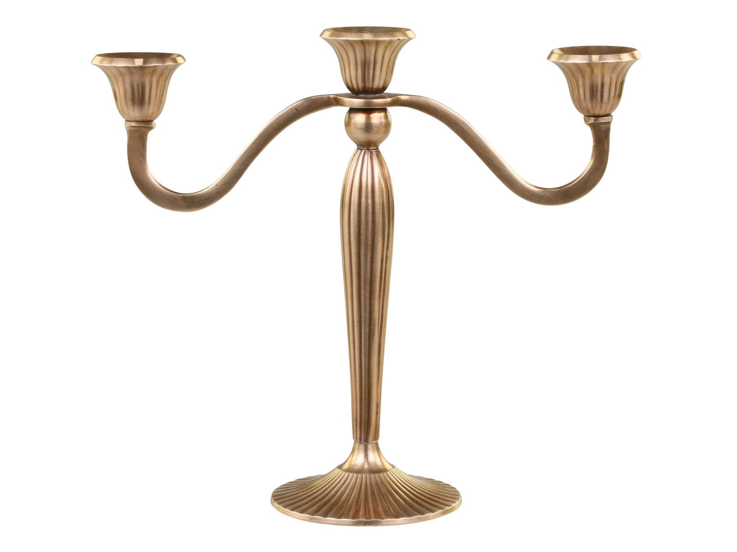 Brass Three Armed Candelabra - Generosa Home & Living - -