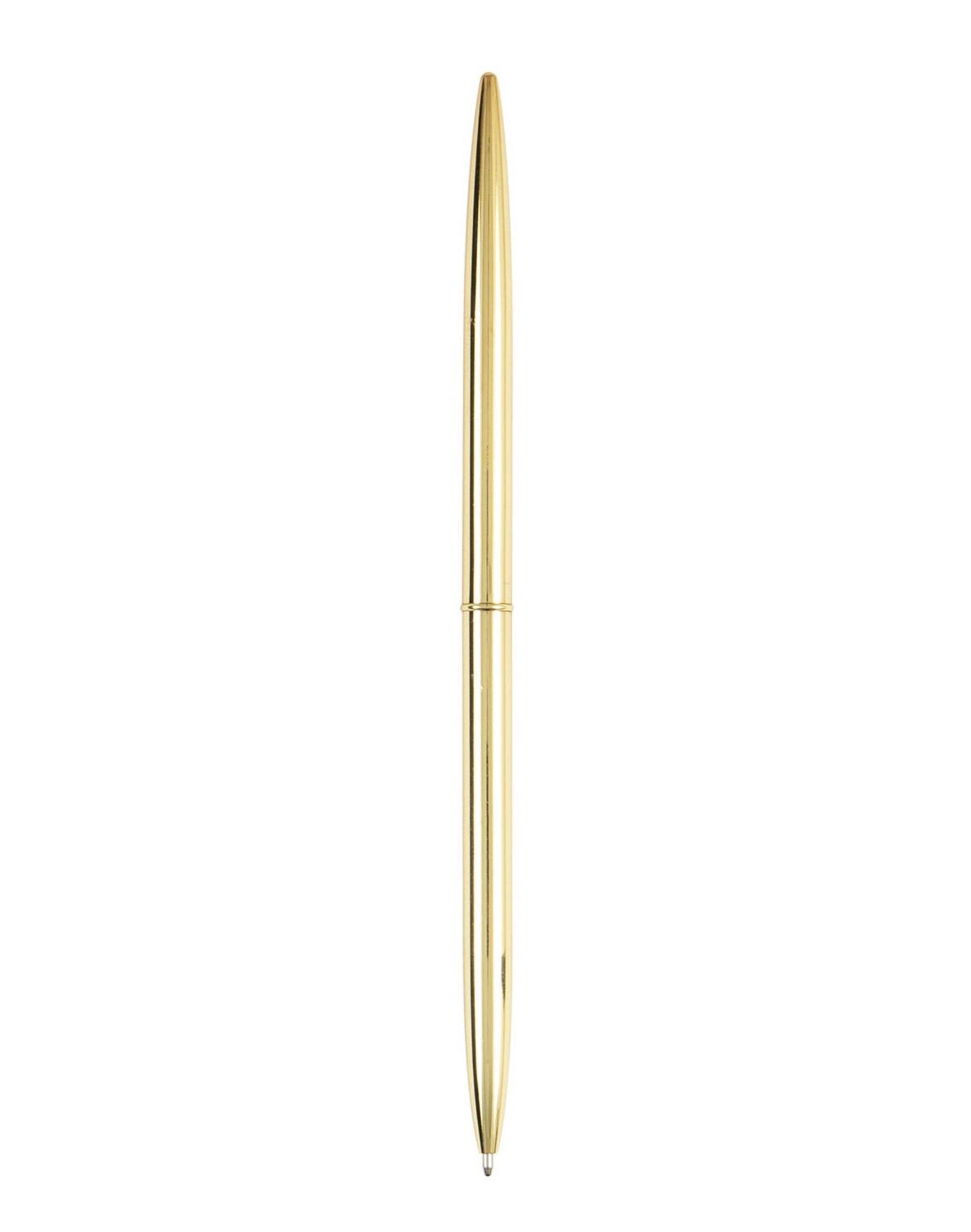 Gold pen on a white background