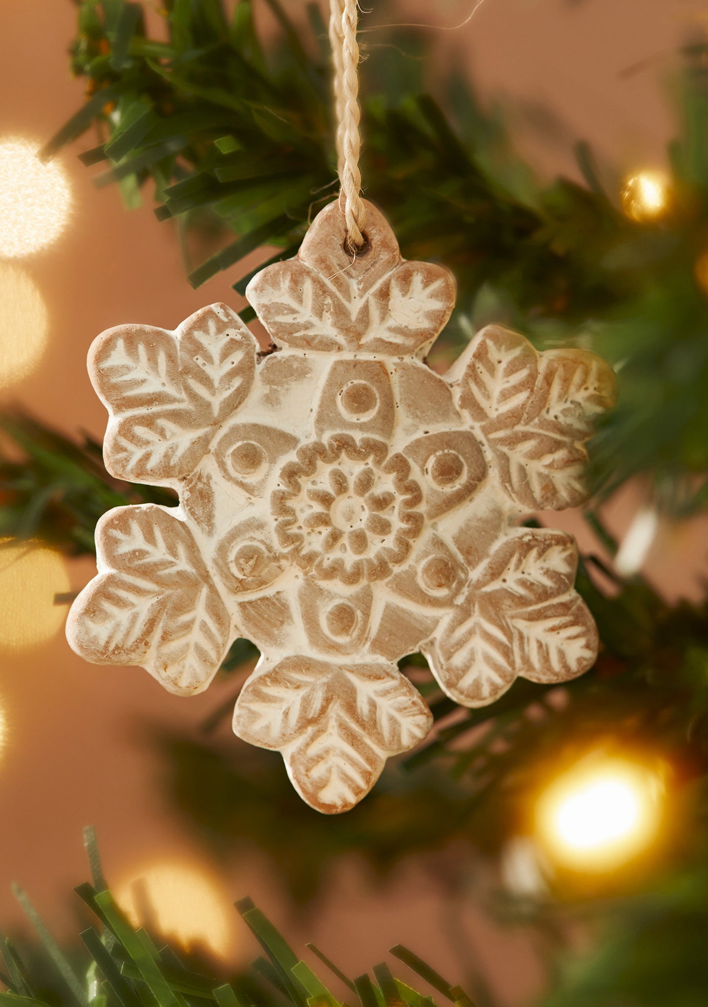 Terracotta Tree ornament- Snowflake - Generosa Home & Living