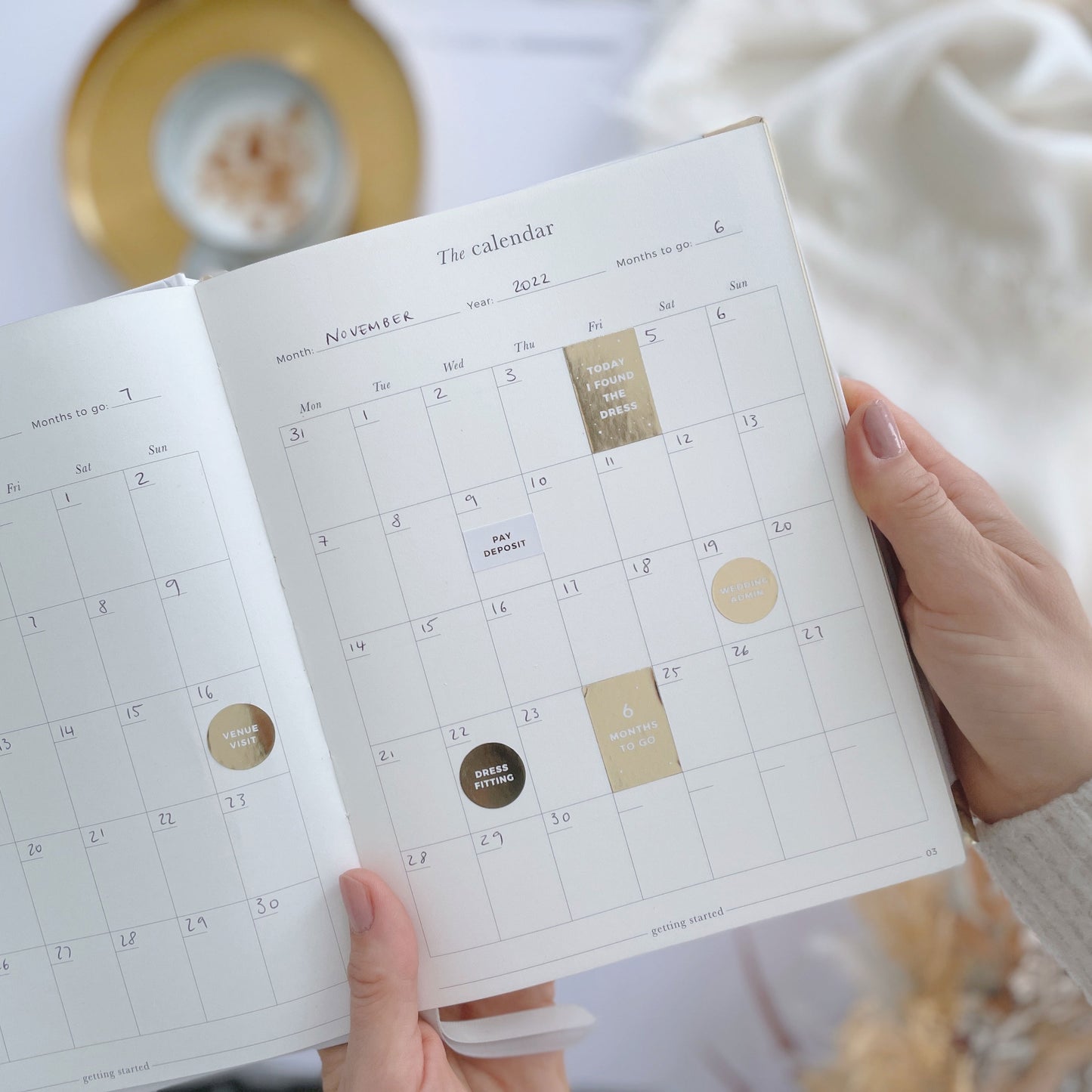 Luxury Eucalyptus Wedding Planner with Gilded Edges - Generosa Home & Living