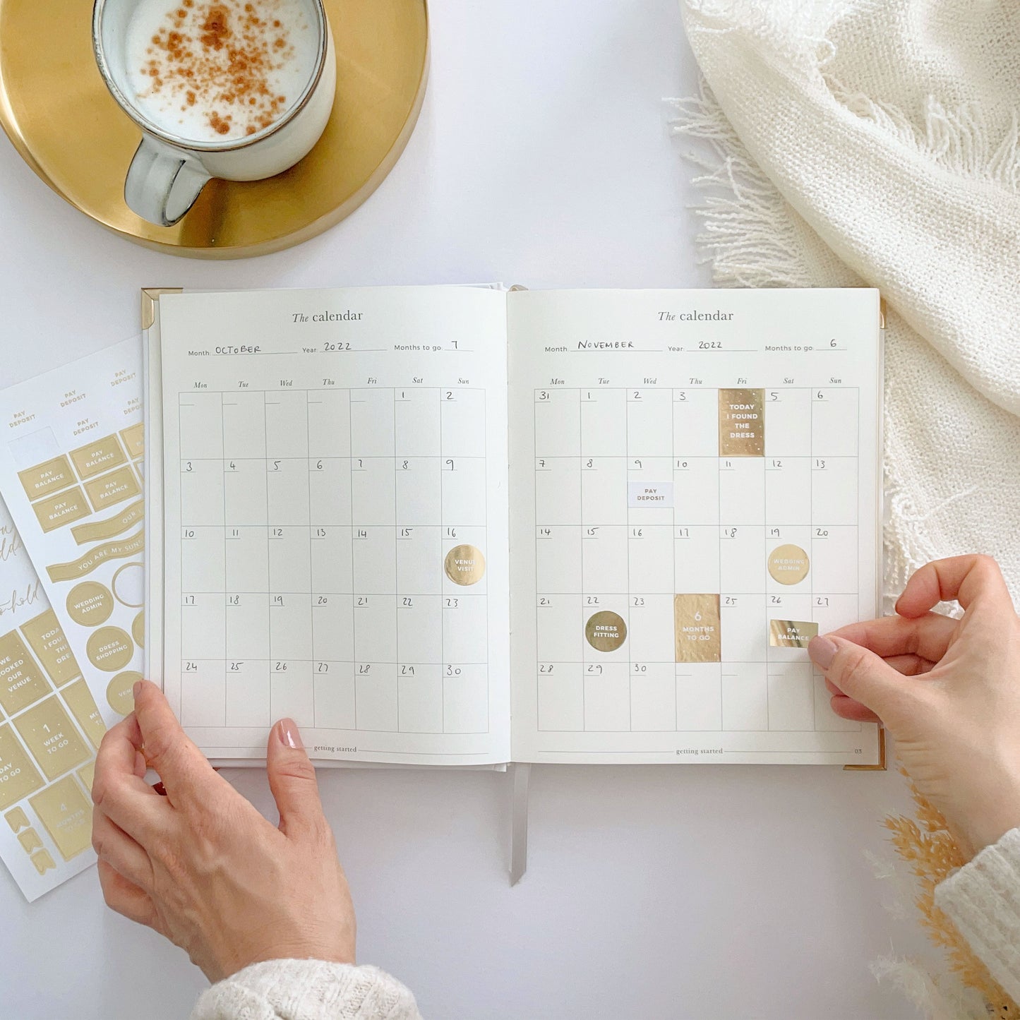 Luxury Eucalyptus Wedding Planner with Gilded Edges - Generosa Home & Living