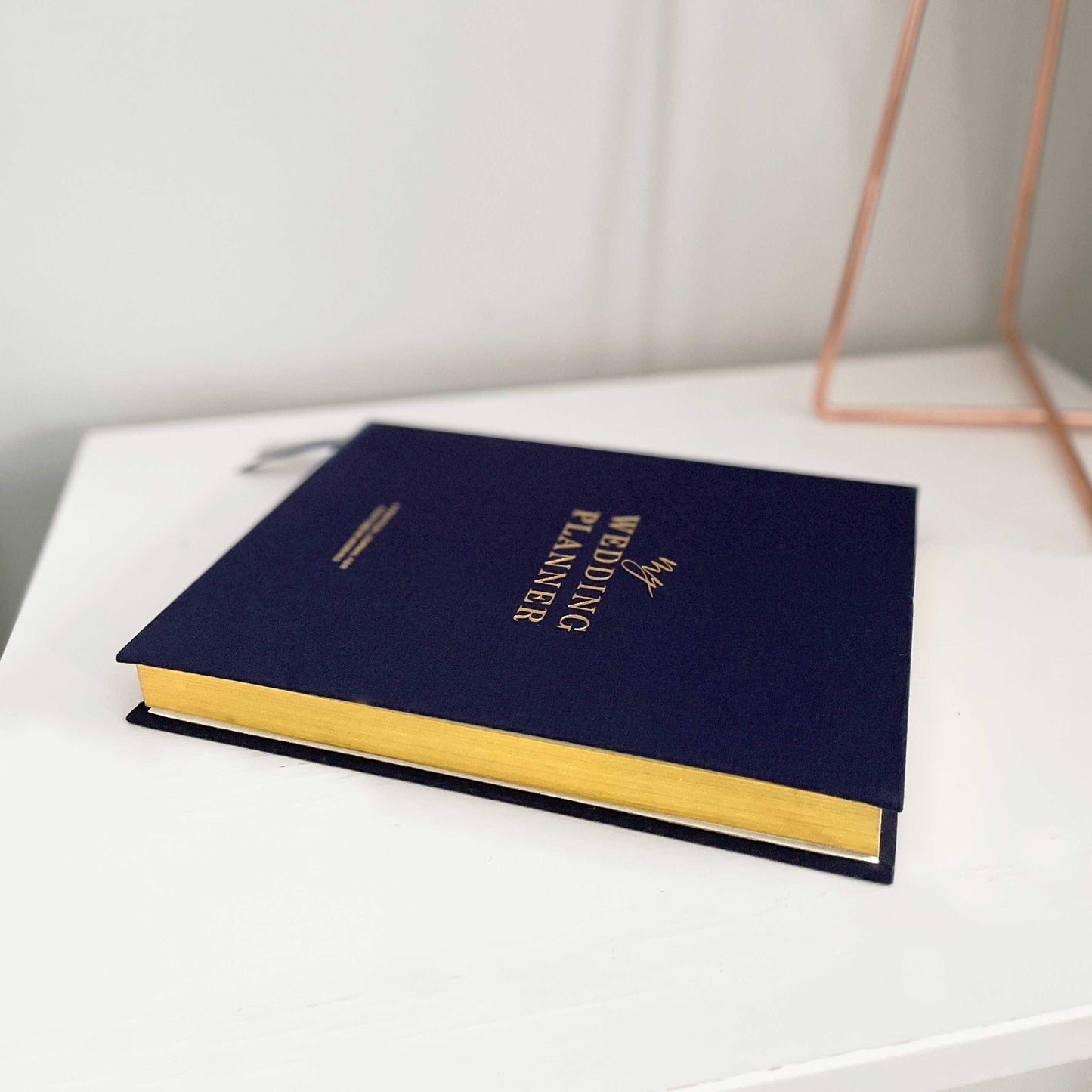 Navy Cloth Wedding Planner Book with Gold Foil + Gilt Edges - Generosa Home & Living