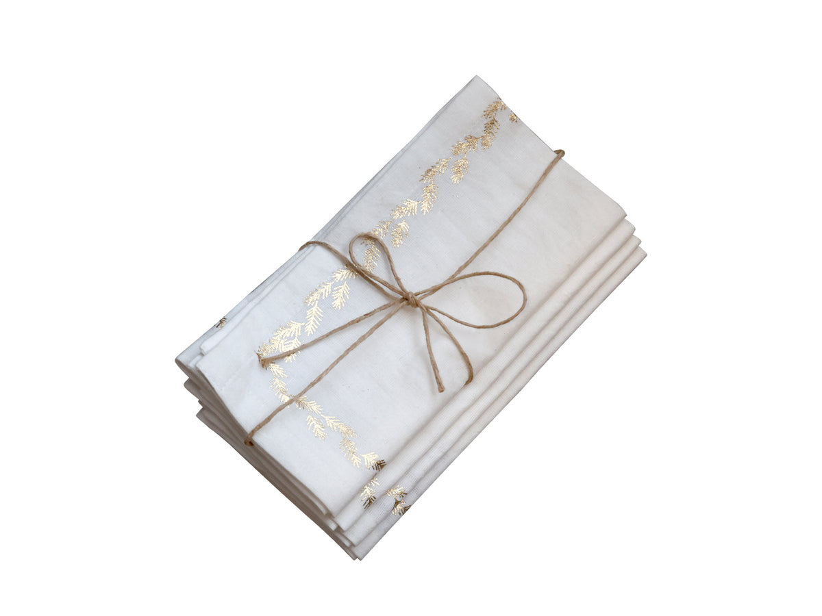 Napkin with Gold Print Set of 4 freeshipping - Generosa