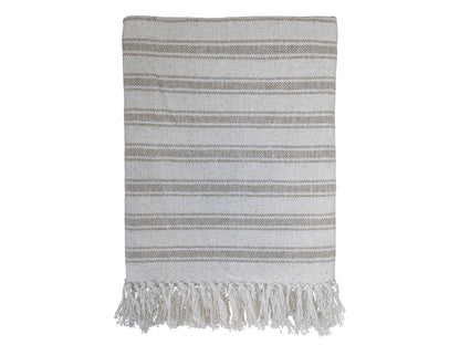 Throw with Horizontal Stripes-Latte (only 2 left!)