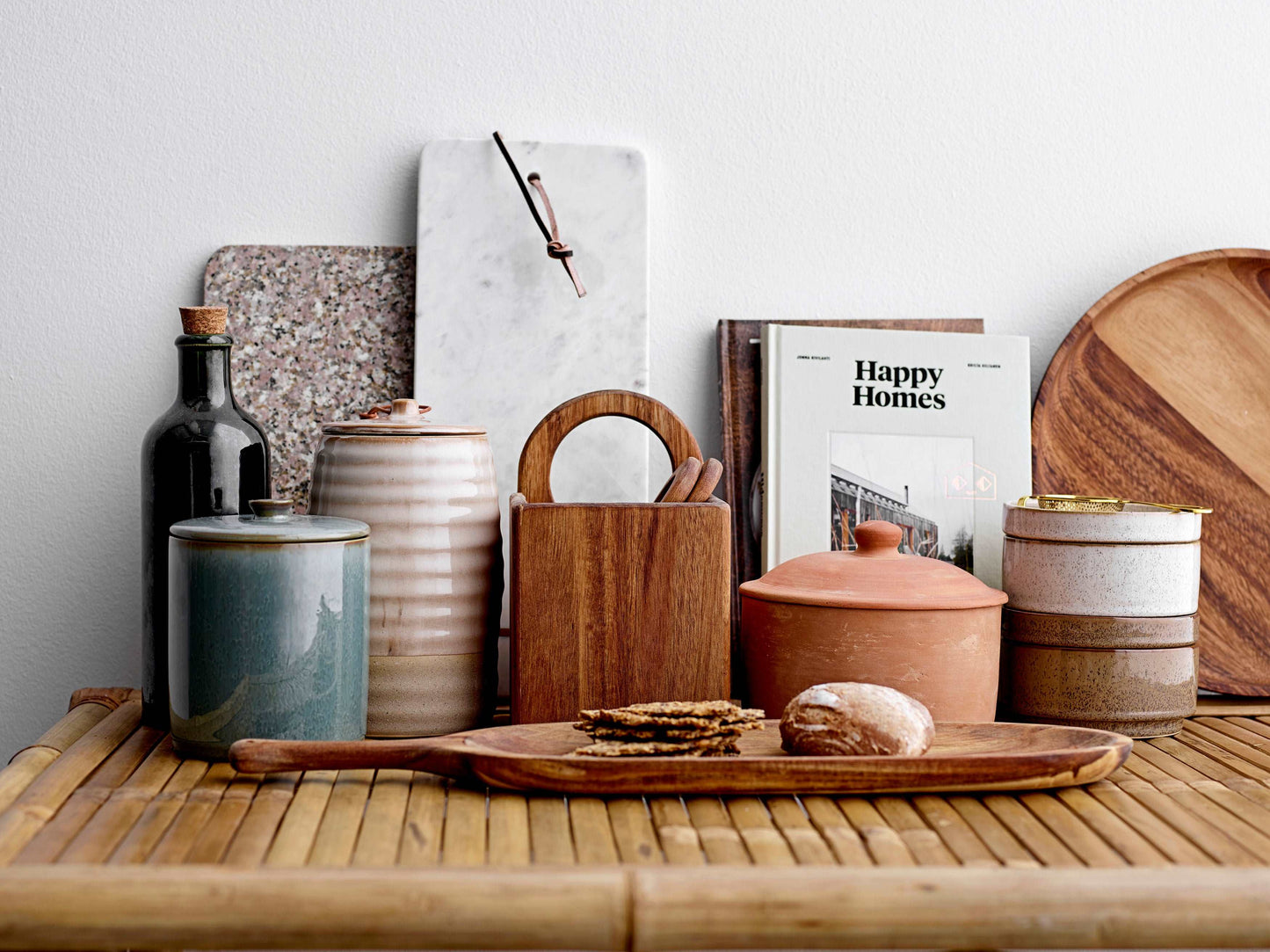 Joelle Bottle-Green Stoneware