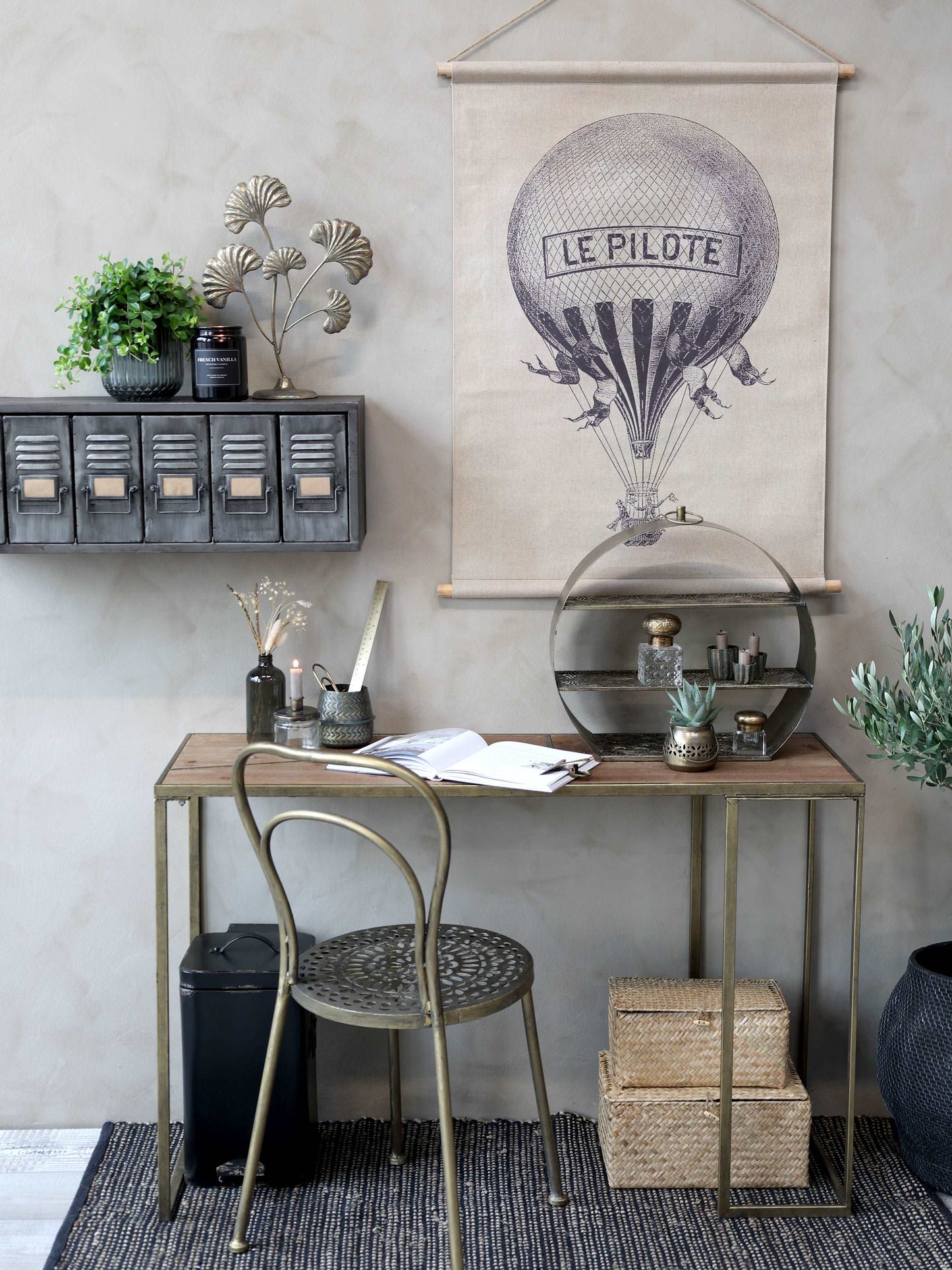 Hanging Canvas Print with Hot Air Balloon