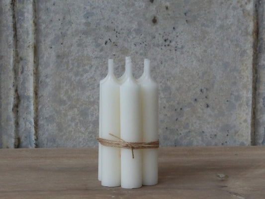 Bundle of 6 Short Dinner Candles- Mother of Pearl