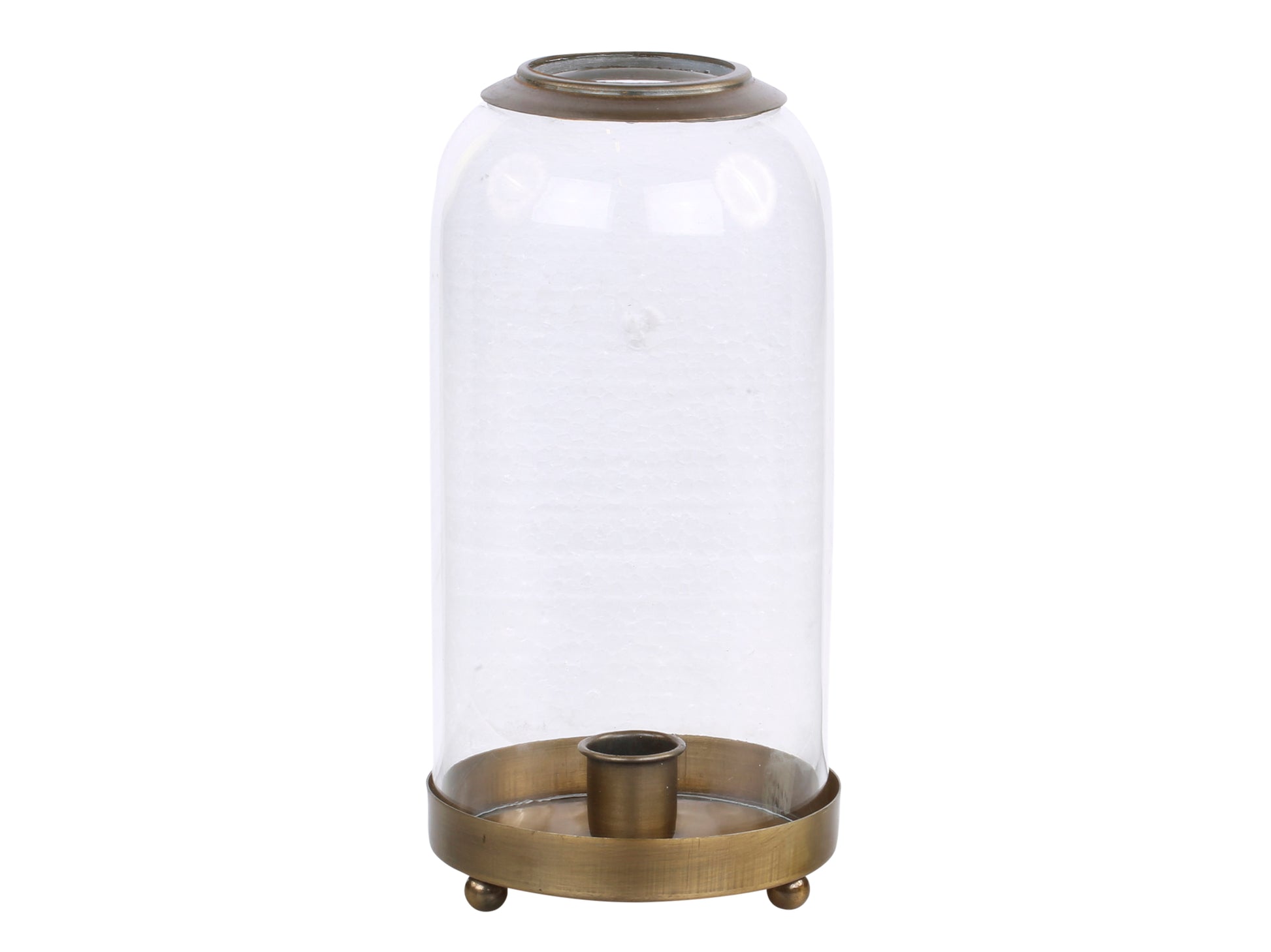 Glass Bell Candlestick Holder with brass base H22cm freeshipping - Generosa