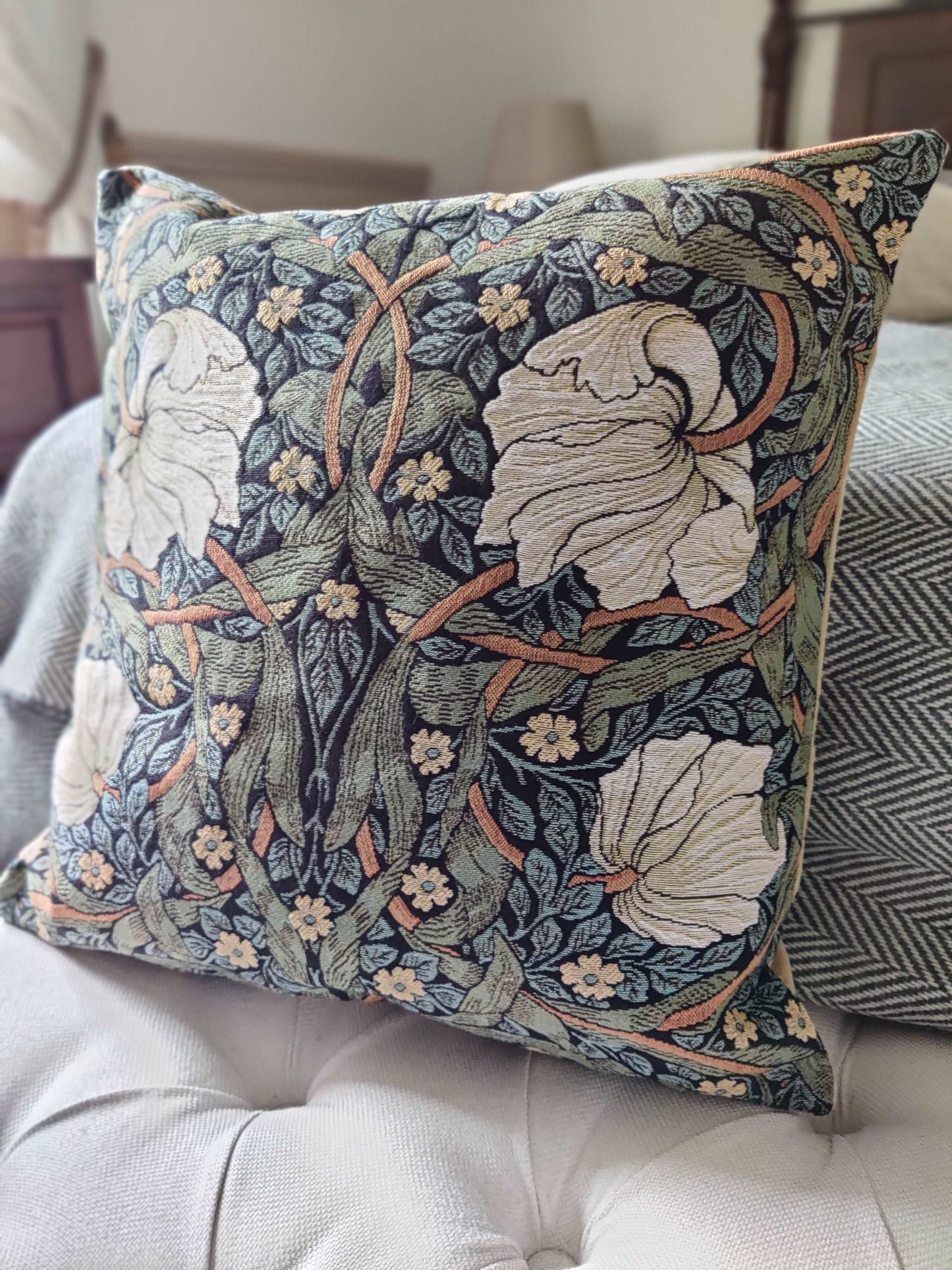 Decorative Cushion Cover, Pimpernel Sage by William Morris freeshipping - Generosa