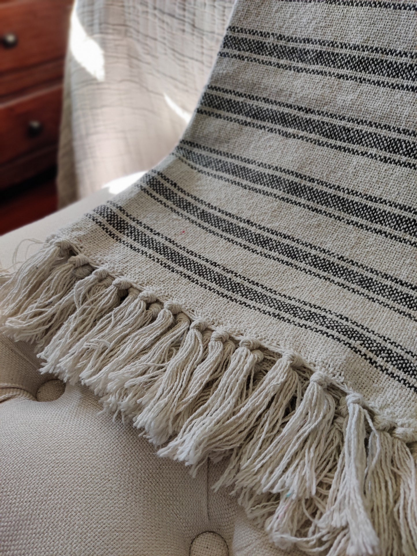 Throw with Pattern-Grain sack stripe freeshipping - Generosa