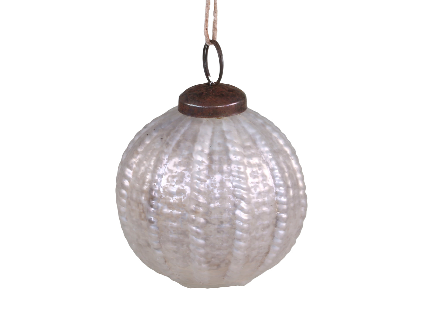 Christmas Bauble-Round Antique White 7cm freeshipping - Generosa