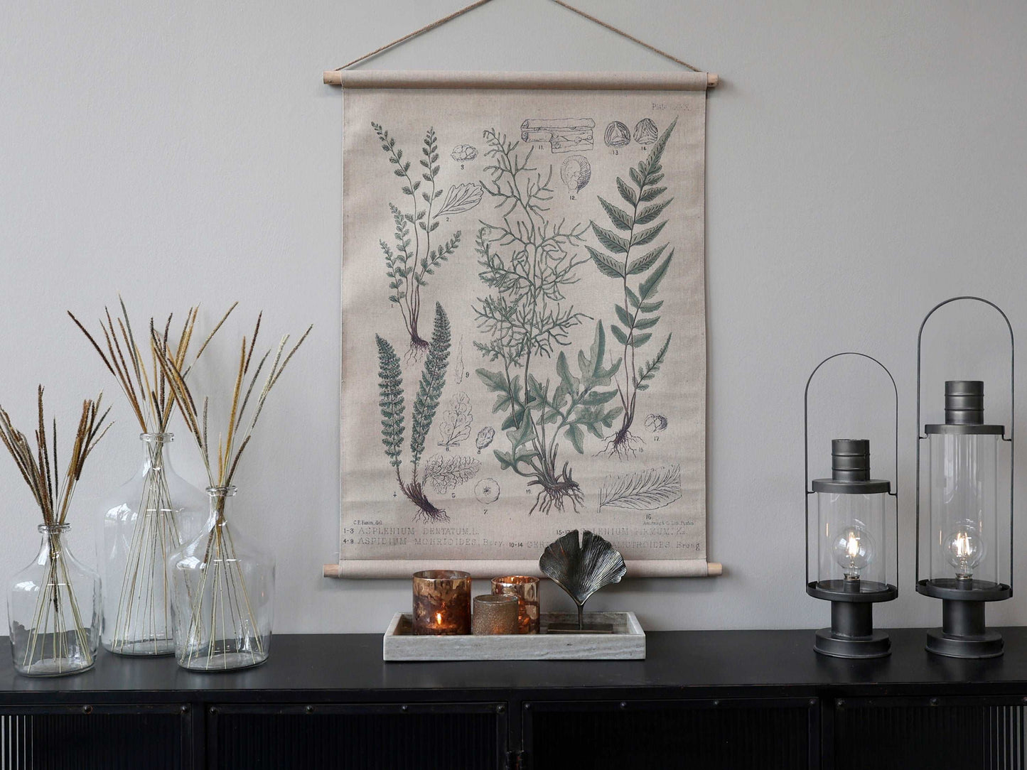 Hanging Canvas Print with Wooden Poles freeshipping - Generosa