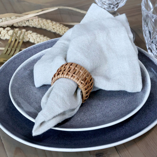 Napkin Ring Set of 4 - Rattan