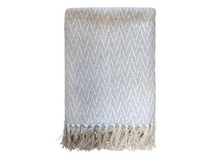 Patterned Throw- French Grey
