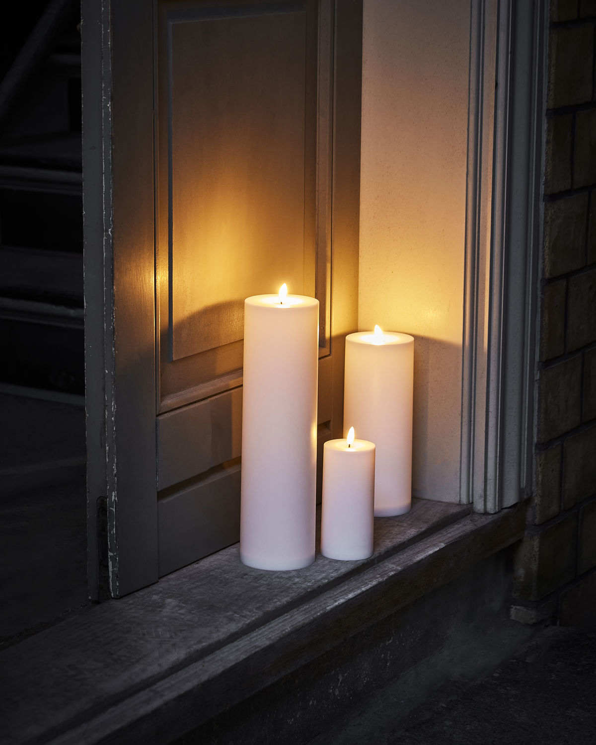 Pillar Candle, LED,H35cm