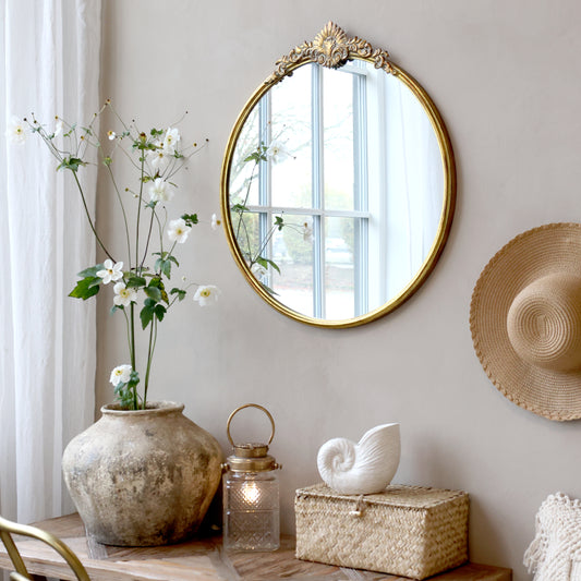 Mirror with decor edge H66cm