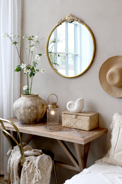Mirror with decor edge H66cm