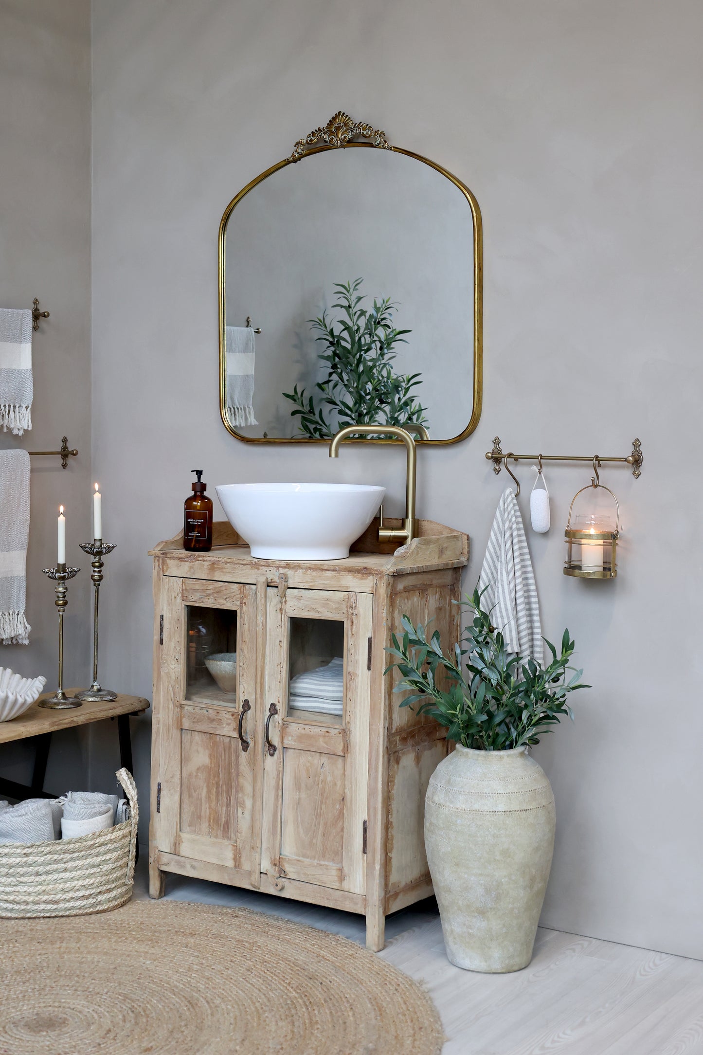 Mirror with decor edge H90cm