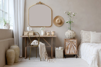 Mirror with decor edge H90cm