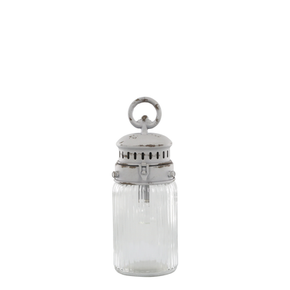 French Stable Lantern- Antique White H30/D11 - Generosa Home & Living