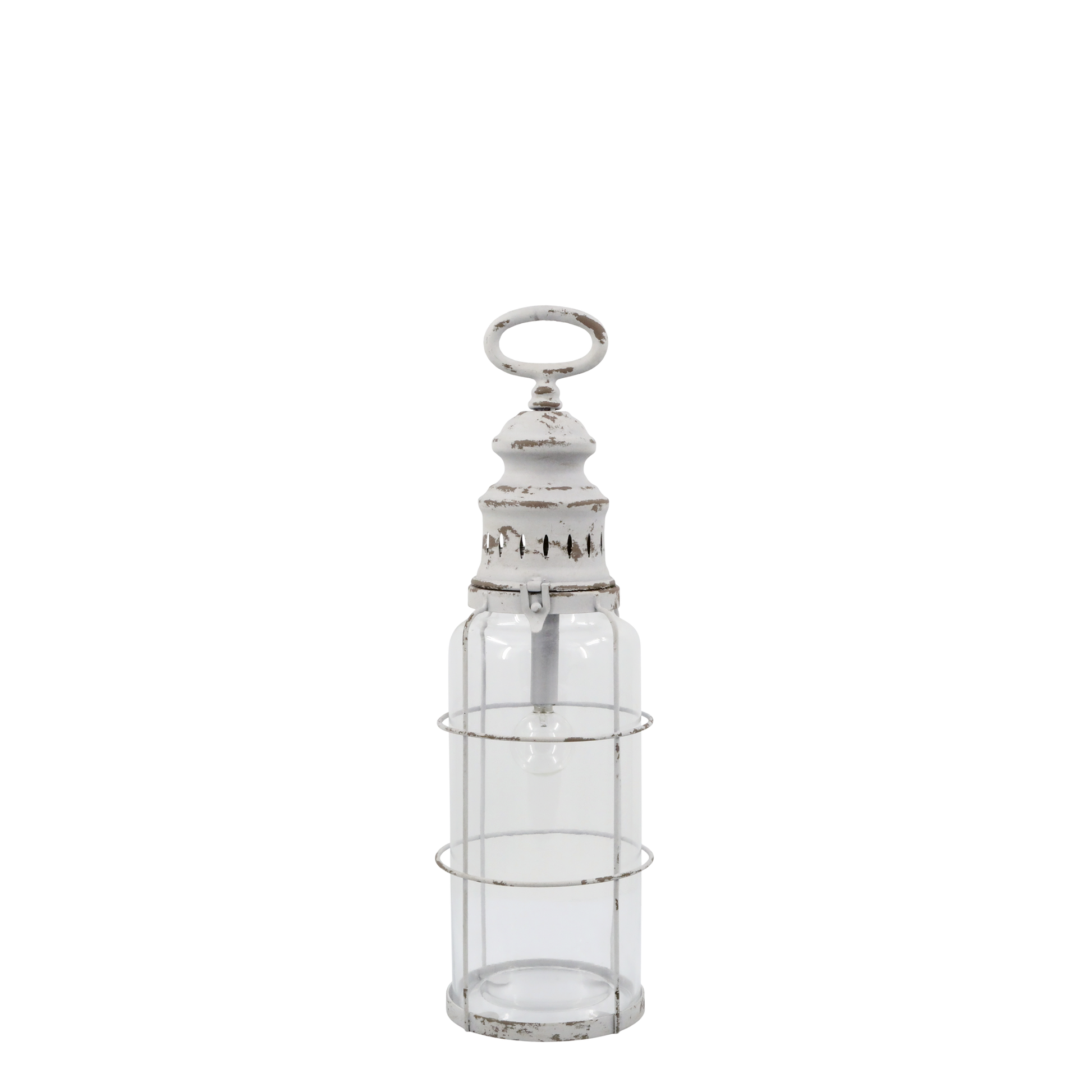 French Stable Lantern- Antique White H42/D12 - Generosa Home & Living