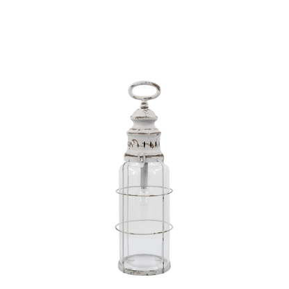 French Stable Lantern- Antique White H42/D12 - Generosa Home & Living