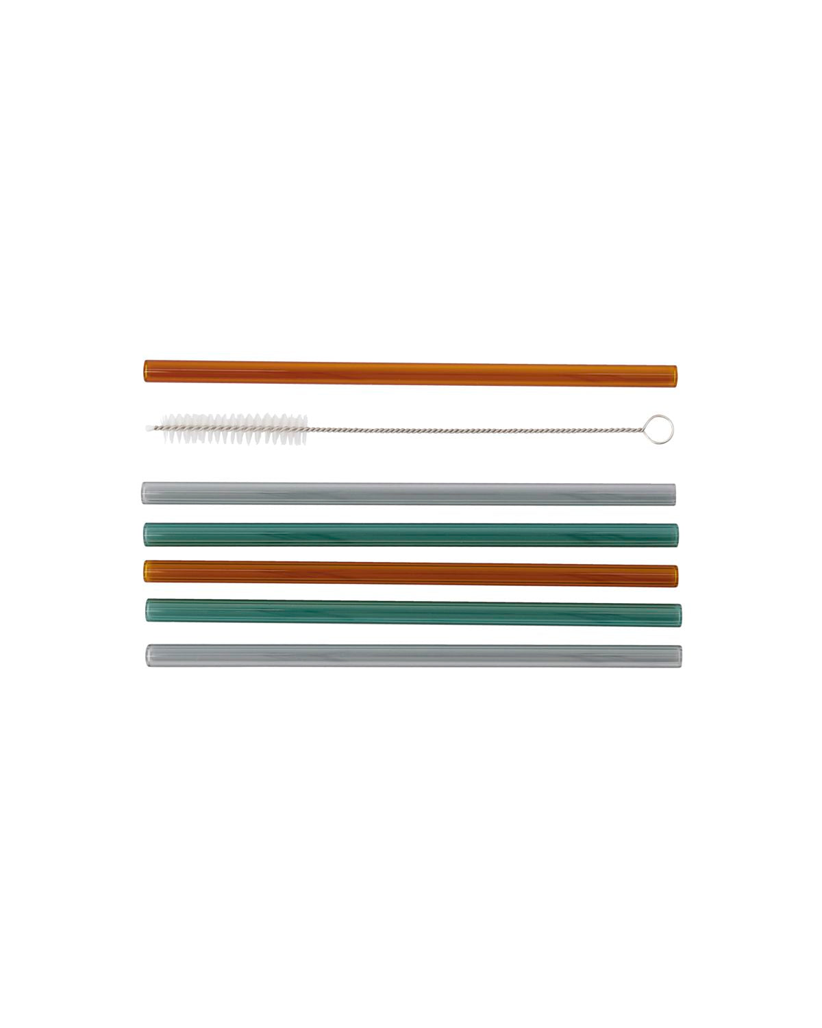 Glass Straws including Cleaner /multi coloured