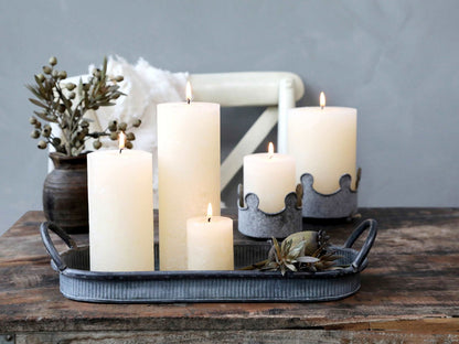 2x Macon Rustic Pillar Candle- H8cm - Generosa Home & Living -  - 