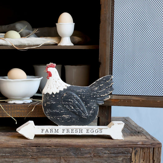 Hen with text